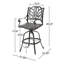 Tabouret de bar pivotant en fonte d'aluminium