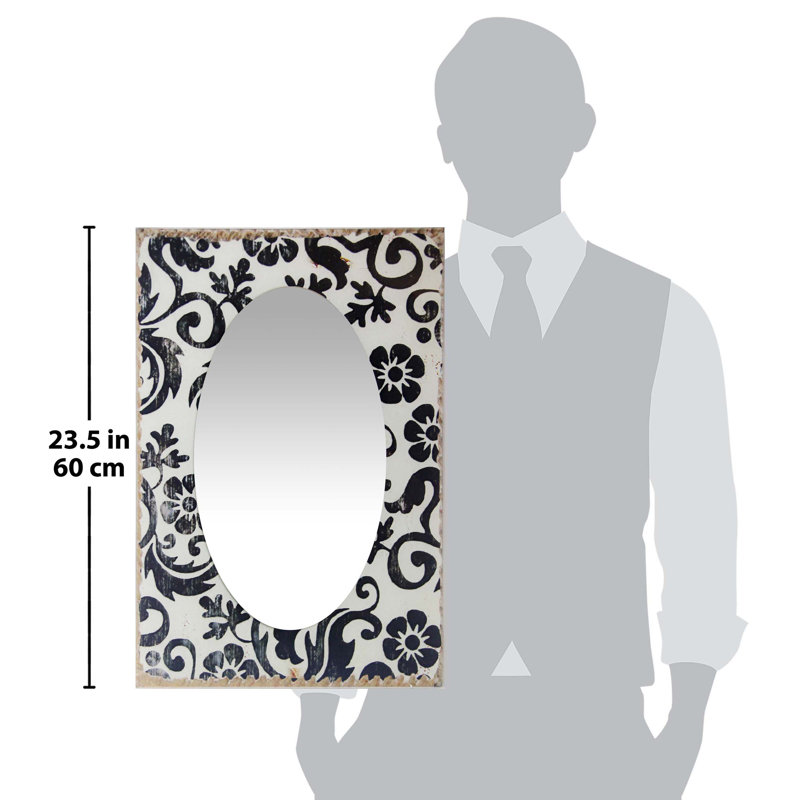 Dieterich Francophile Rectangle Glass Wall Mirror 23.5 Inches - Black and White