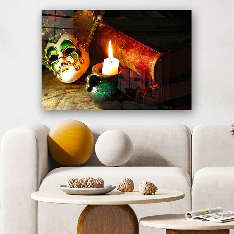 Tableau décoratif élégant en verre trempé, multicolore, 60 x 40 cm | 100 % verre trempé (épaisseur : 4 mm)