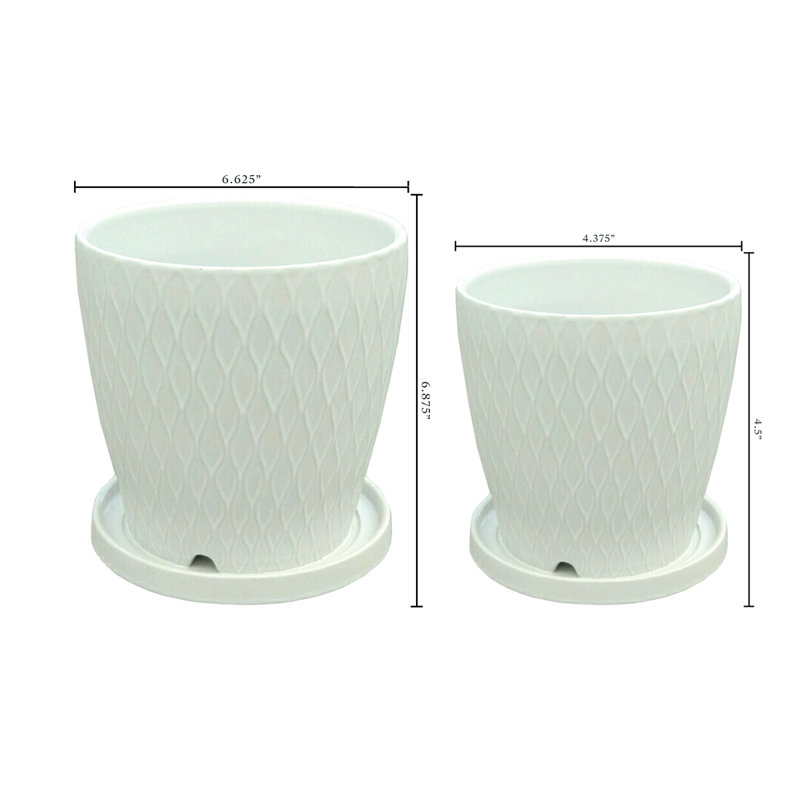 Ensemble de pot de fleurs 100% céramique 2 pièces Kamber