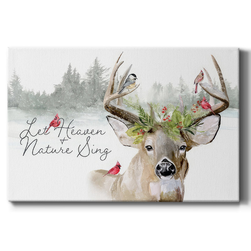 " Holiday Deer Collection A ", 8" H x 12" W x 1.5" D