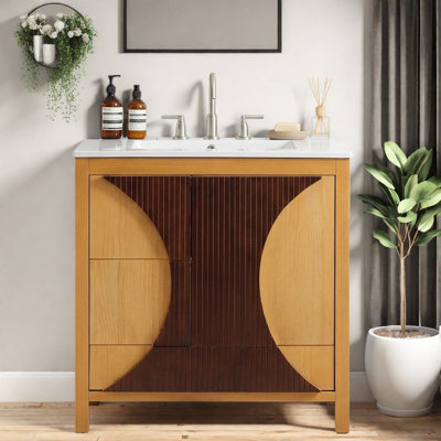Meuble-lavabo et évier en bois