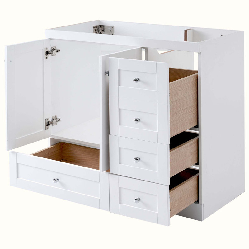 Base de meuble-lavabo simple 35 po seulement, Blanc