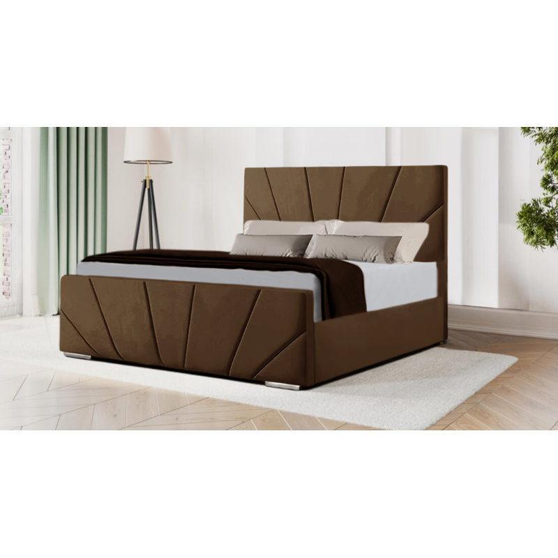 Damion Upholstered Bed, Brown, Double (4'6)