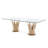 Tyronza Glass Top Metal Base Dining Table