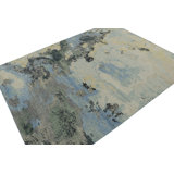 Distressed Homage Hand Knotted Wool Abstract Area Rug