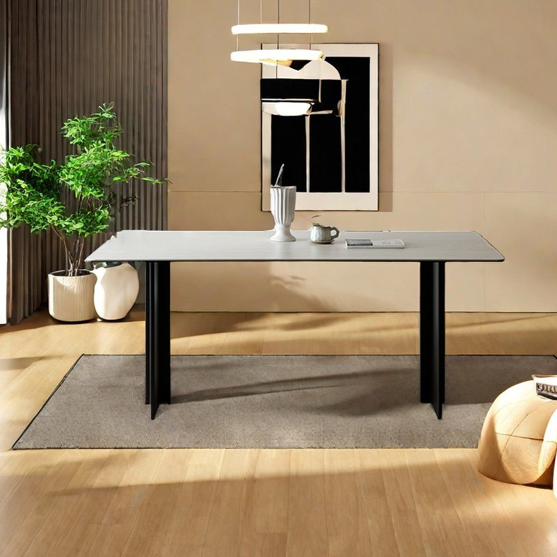 Table de salle à manger de style français rétro, H 29,52 po x L 70,86 po x l 35,43 po