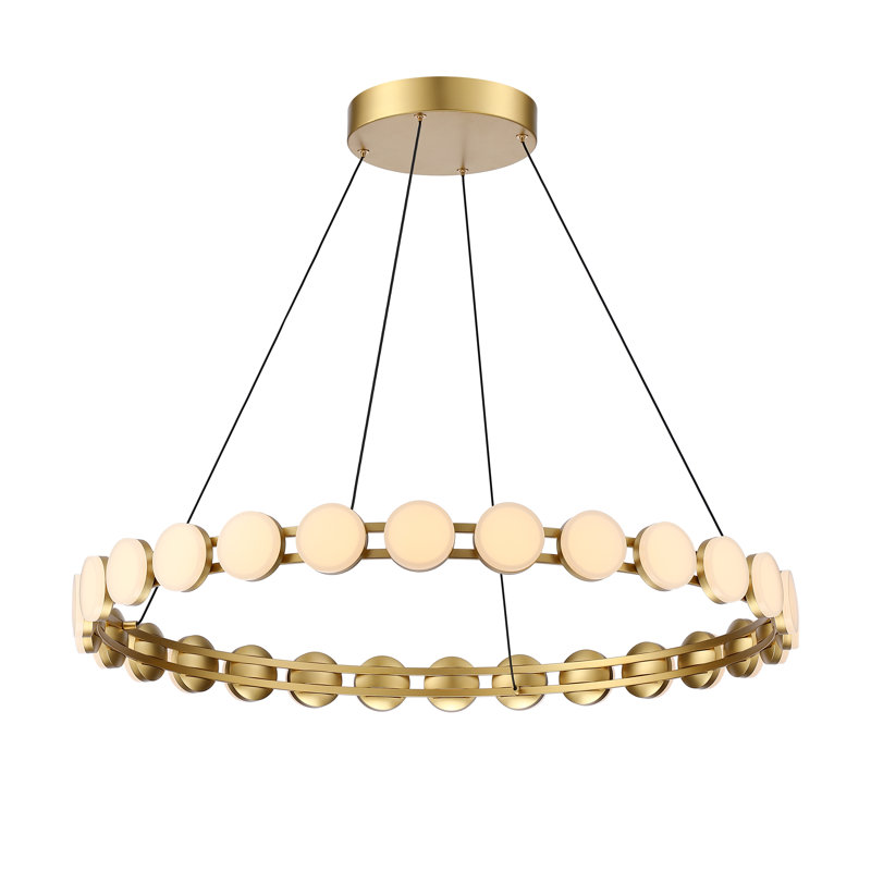Lustre moderne en métal 32 po, H 2,75 po x l 32 po x P 32 po