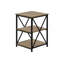 Table d'appoint, côté, bout, table de chevet, lampe, stratifié brun, métal noir, contemporain, moderne-818216079