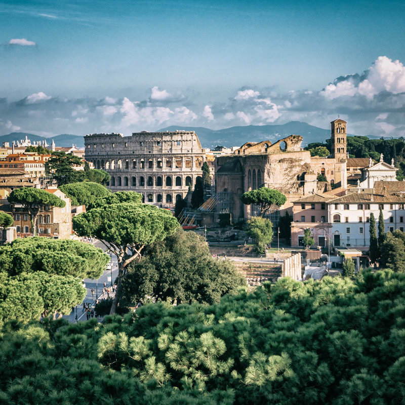 Winlock Rome Skyline With Colosseum by NanoStockk - Wrapped Canvas Print, 30cm H x 30cm W x 3.8cm D