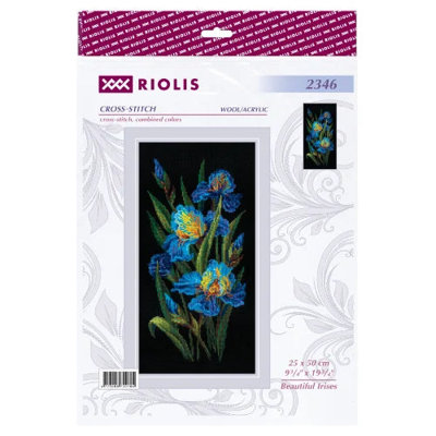 Trousse de broderie au point de croix comptée « Iris magnifiques » R2346