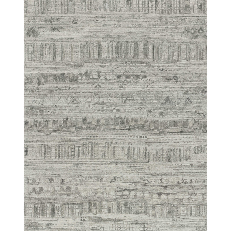 Tapis gris noué à la main Sojurn, Rectangle 66 po x 102 po