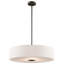 Lustre à abat-jours cylindrique à trois lumières-390854550