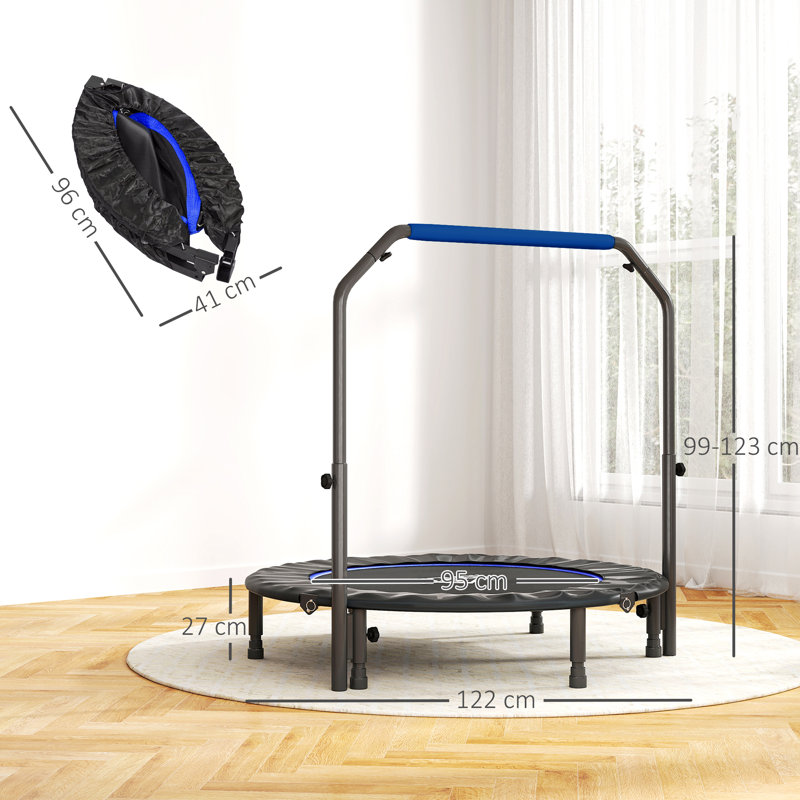 17 Stories 122cm Round Fitness Trampoline, Blue
