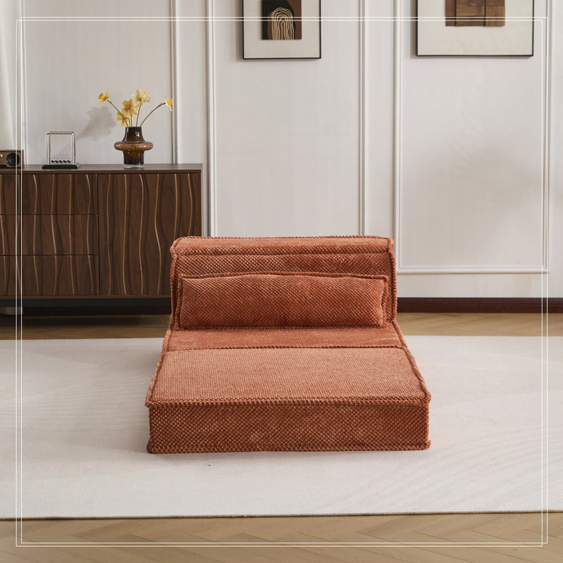 Fauteuil convertible sans assemblage requis, Orange