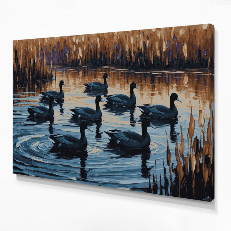 «Birds American Coot», art mural sur toile, H 11 po x l 14 po