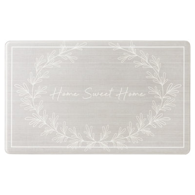 MARTHA STEWART Bloomfield Home Sweet Home Leaf Frame Kitchen Mat Blue 18"x30"