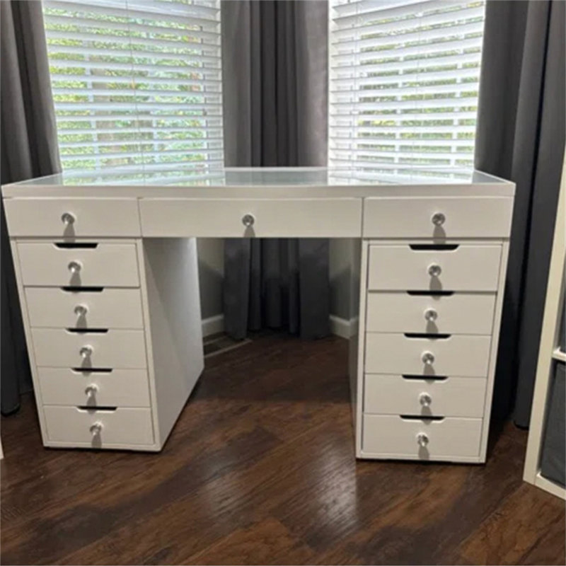 High Gloss White 13-Drawers Makeup Vanities