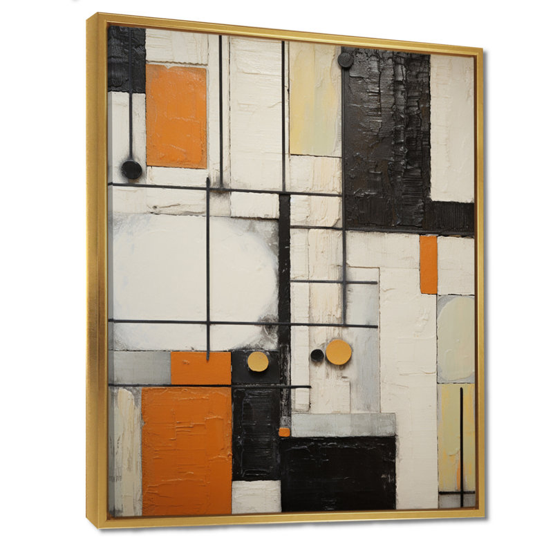 Brun, beige, noir, modernisme rétro - collage abstrait, impression d'art mural, H 20 po x l 12 po x P 1 po