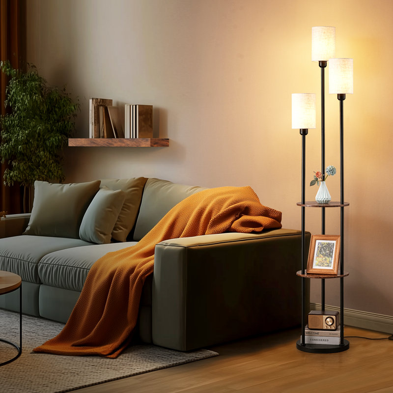 70'' Tray Table Floor Lamp, Black