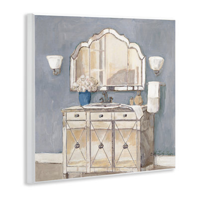 Traditional Bathroom Sink & Mirror Wall Plaque, design by Charlene Olson