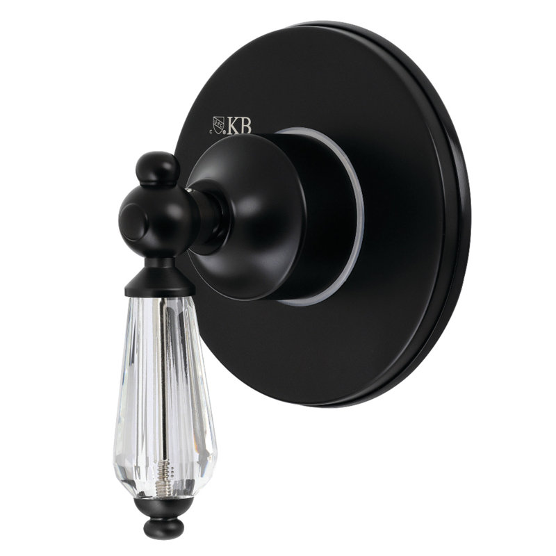 Kingston Brass Willshire Single-Handle Wall Mount Three-Way Diverter Valve with Trim Kit, Matte Black