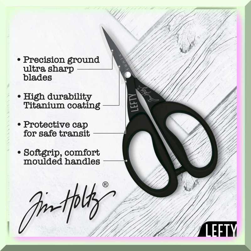 Lefty Mini Snips Titanium-Coated Micro Serrated Blades