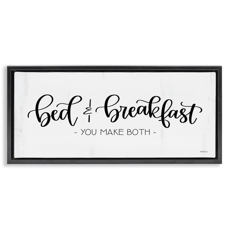 Art mural sur toile Bed & Breakfast, H 11 po x l 25 po, Cadre flottant noir de jais