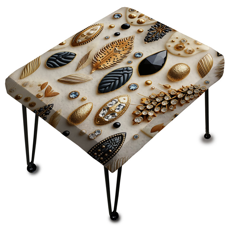 Boho Chic Botanical Stone I - Boho Rectangle Ottoman
