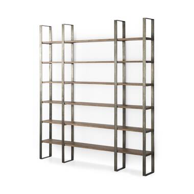 80x63 Industrial Mobile Library Bookcase with Ladder – LOOMLAN