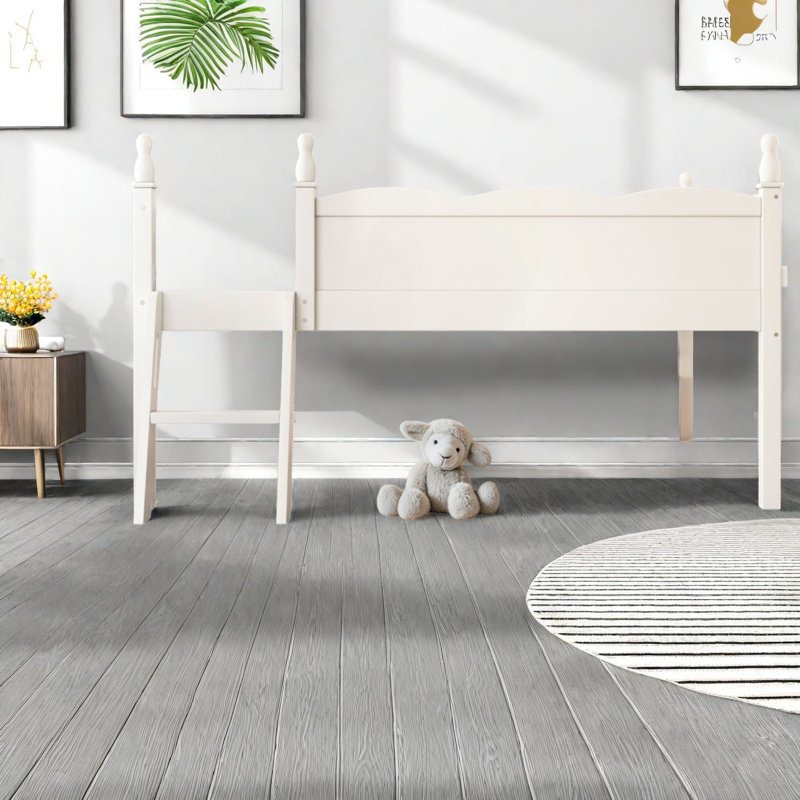 Lit double mezzanine double avec rangement, chambre d'enfant moderne en bois aggloméré