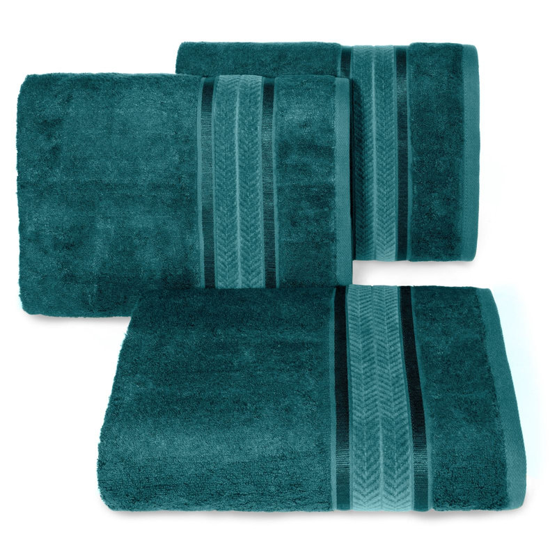Kinli Midweight Jacquard Bath Towel, Turquoise