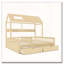 Lit plateforme simple double avec tablettes de rangement et tiroirs-974393256