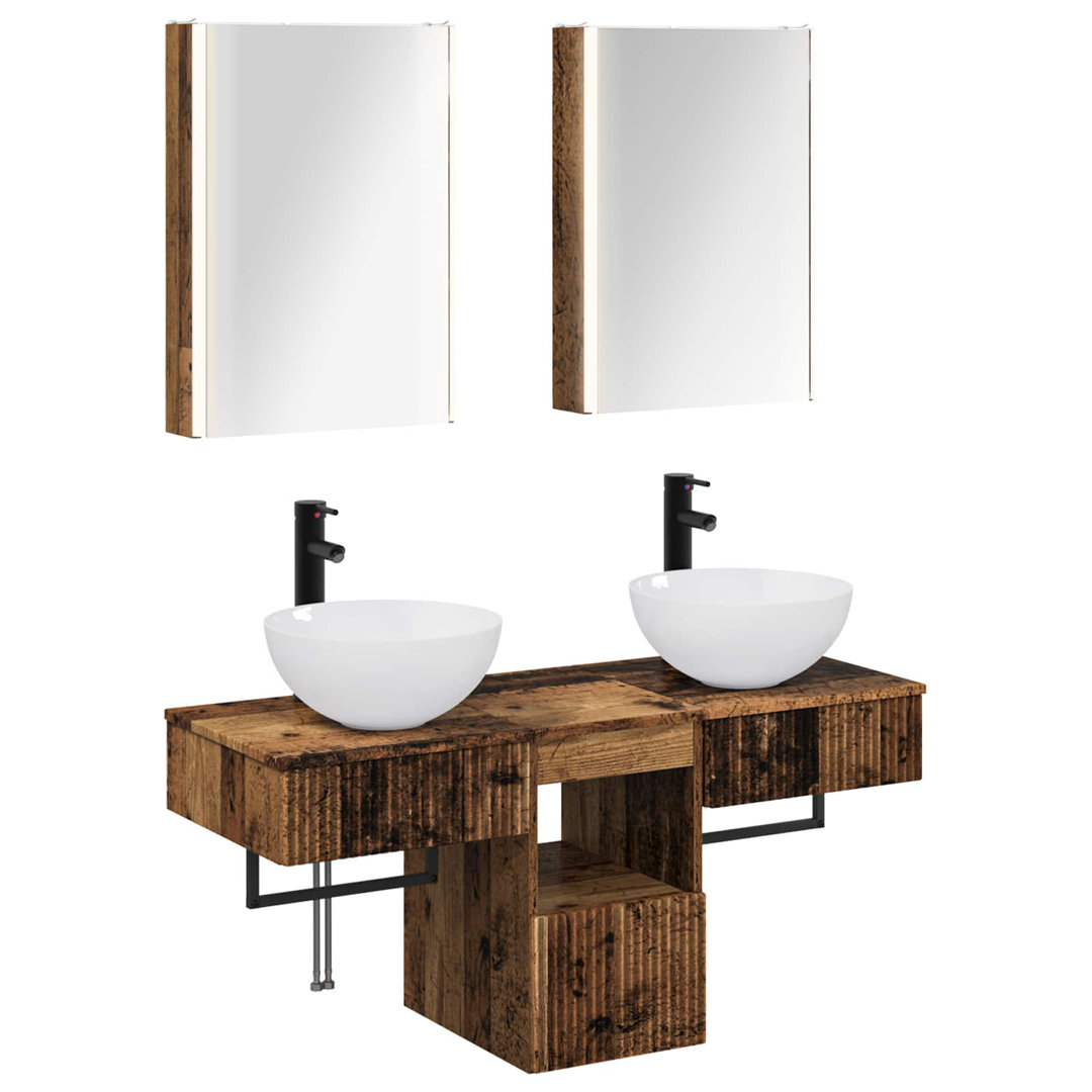 vidaXL Bathroom Cabinet Set 5 pcs 43 x 11.5 x 60.5 cm Engineered Wood