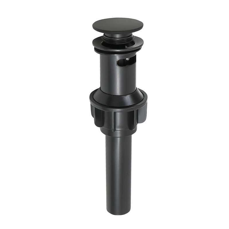 Matte Black ABS Plastic Pop-Up Sink Drain with Overflow