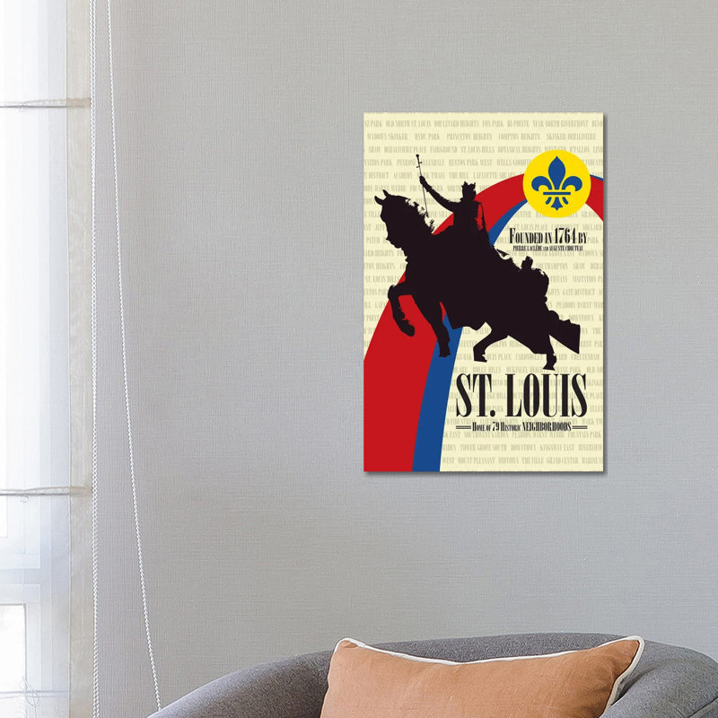 St. Louis - Founded In 1764 by Benton Park Prints - Wrapped Canvas Gallery-Wrapped Canvas Giclée