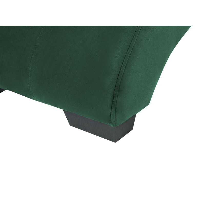 Nelms Velvet Chaise Lounge, Dark Green