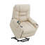 Fauteuil inclinable électrique en cuir ivoire avec fonction de levage, chauffage et massage