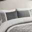 5 édredon rayé texturé, double / grand, facile à entretenir, literie 5 pièces pour lit double / grand, rayé, comprend des coussins décoratifs