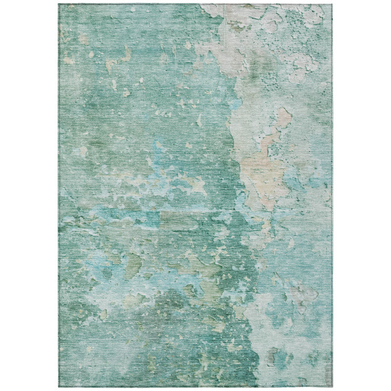 Tapis extérieur lavable abstrait 3 'x 5' Emerald