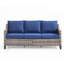 Canapé d'extérieur moderne, canapé en rotin 3 places avec coussins-129914152