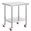 Table de travail robuste en acier inoxydable 24 X 30, 4 pivotantes, surface lisse, pour pétrir la table de préparation de la pâte dans les bars avec acier, 2 freins, rouille, hôtel Buffets et événements de restauration