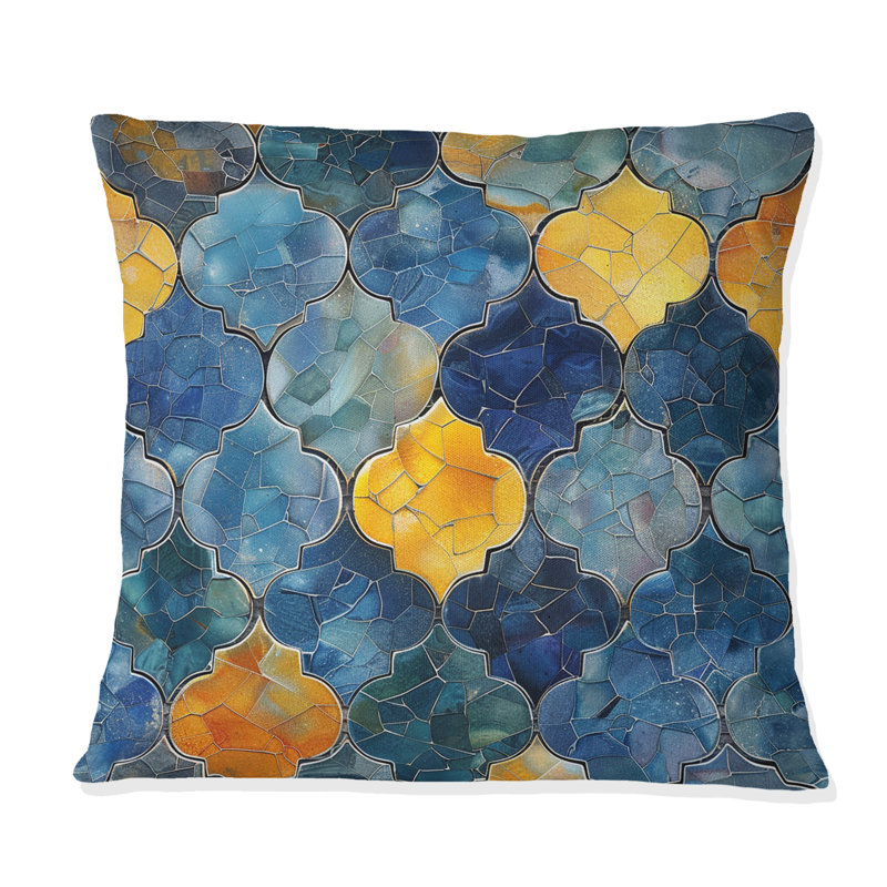 Coussin Blue Tiles I - Tiles, H 16 po x l 16 po