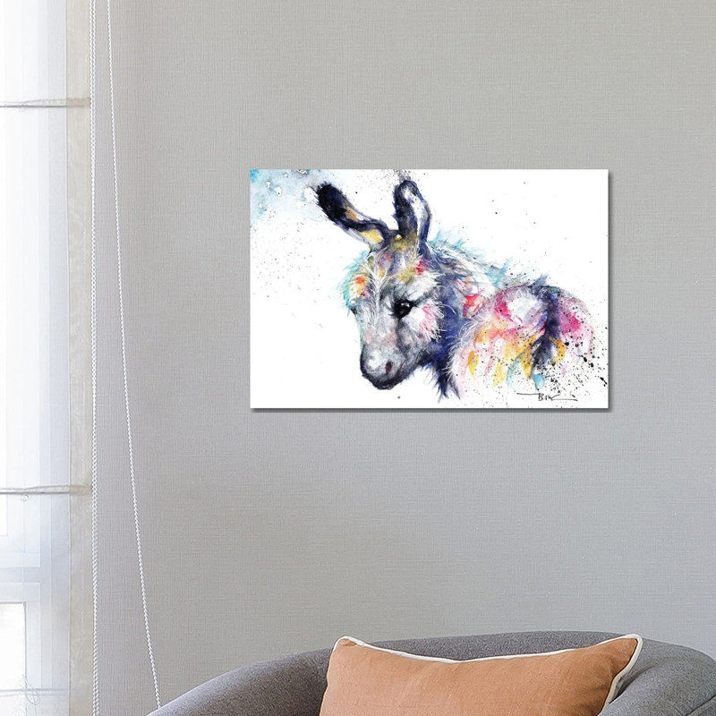 Donkey by BebesArts - Painting on Canvas, 66.04 cm H x 45.72 cm W x 1.91 cm D, Wrapped Canvas