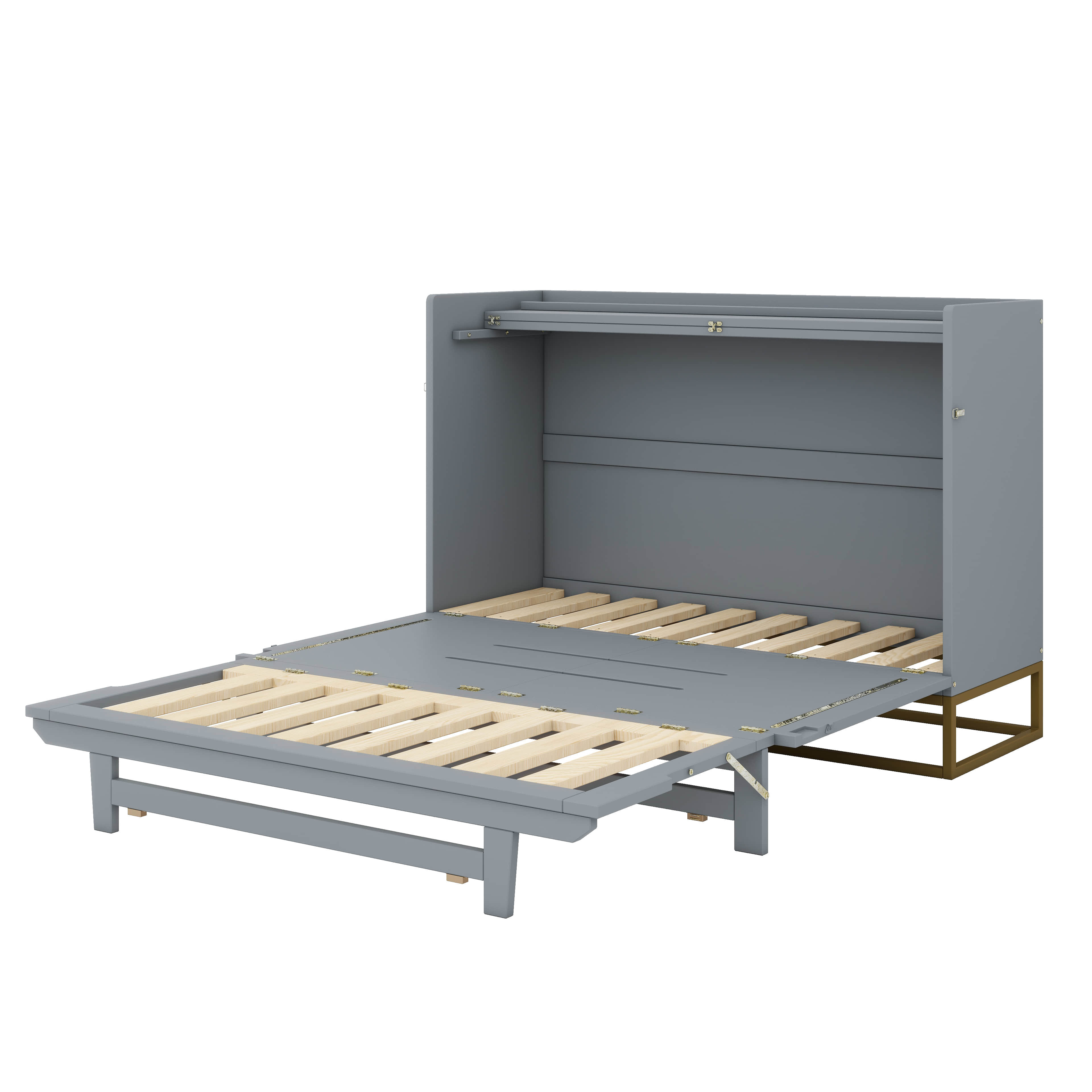 Latitude Run® Timeless Elegance Queen Murphy Bed With Sturdy Iron Legs ...