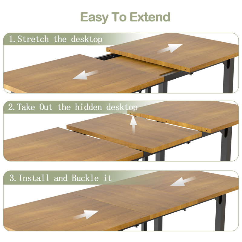 Keuna 8 - Person Rectangular 63'' L x 28'' W Expandable Table Dining Set, Brown, Brown