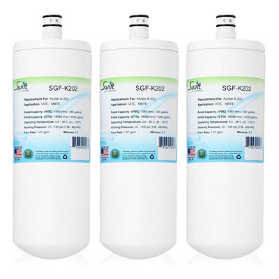Filtre à eau commercial compatible Swift Green Filtres pour K202, fabriqué aux États-Unis, paquet de 3