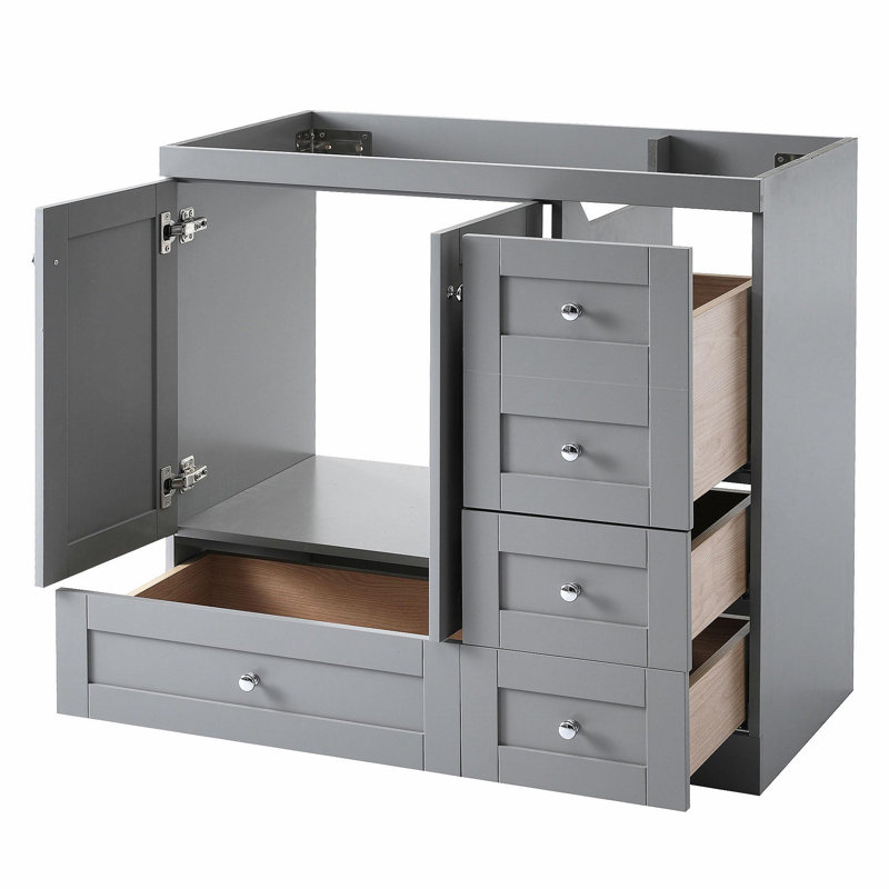 [Cabinet seulement] Meuble-lavabo gris de 36 po (lavabo non inclus), Gris