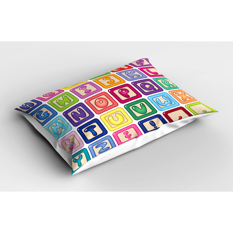 Green/Yellow/Pink Polyester Microfiber Piece Sham, Twin