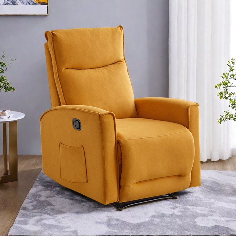 Fauteuil inclinable ergonomique avec pochette de rangement, Mélange de polyester orange